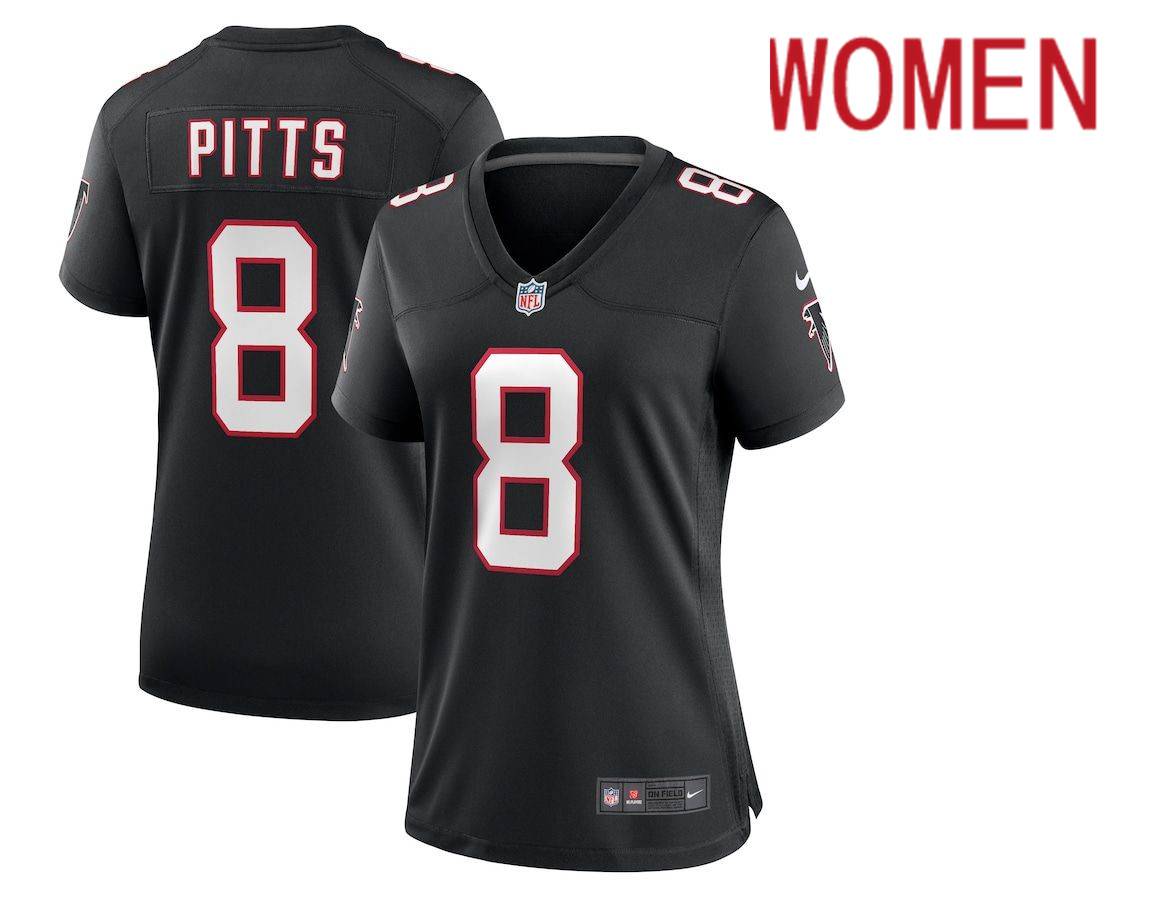 Women Atlanta Falcons #8 Kyle Pitts Nike Black Game NFL Jersey